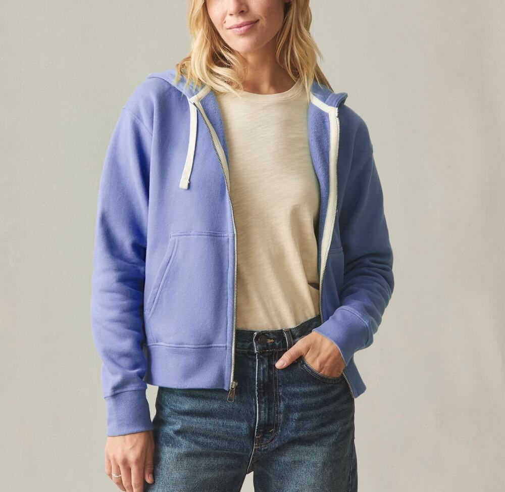 American Giant Women's Midweight Full Zip Deep Periwinkle Size XS NWOT